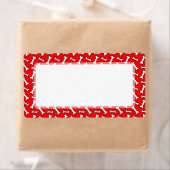 Funny Bright Red Dog Bone Pattern voor Hondenliefh Etiket (Insitu)