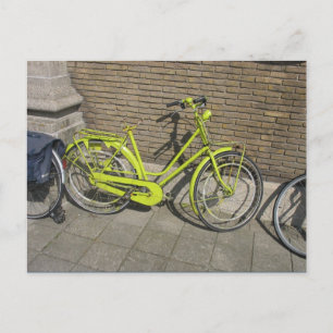 Funny Bright Yellow Bicycle Briefkaart