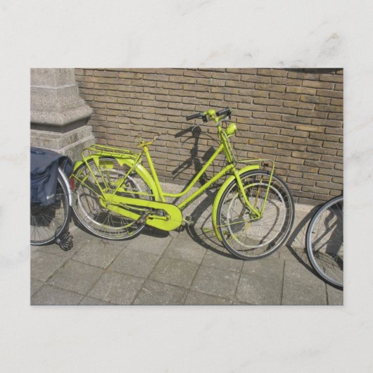 Funny Bright Yellow Bicycle Briefkaart (Voorkant)