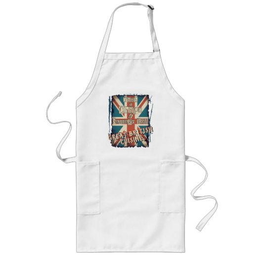 Funny British Fish and Chips Union Jack Lang Schort (Voorkant)