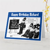 Funny British Police Training School Birthday Card Kaart (Gele Bloem)