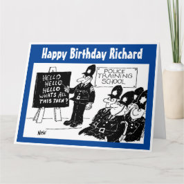 Funny British Police Training School Birthday Card Kaart