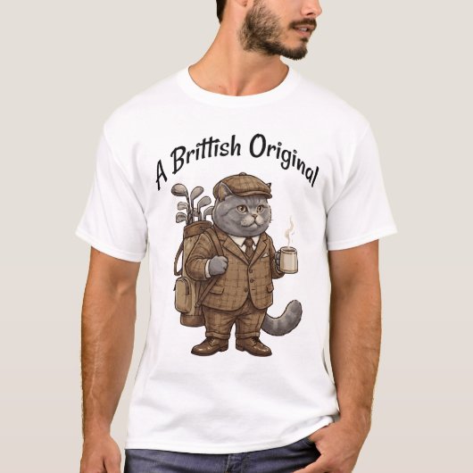 Funny British Shorthair Cat Golf T-Shirt (Voorkant)