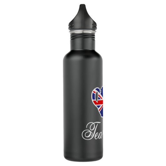 Funny British Tea Shirt UK Tapot Union Jack vlag Waterfles (Links)