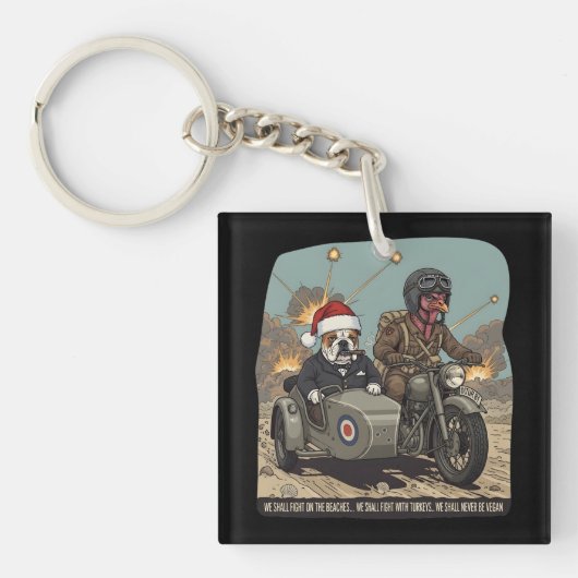 Funny British themed Christmas Sleutelhanger (voorkant)