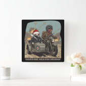 Funny British themed Christmas Vierkante Klok (Huis)