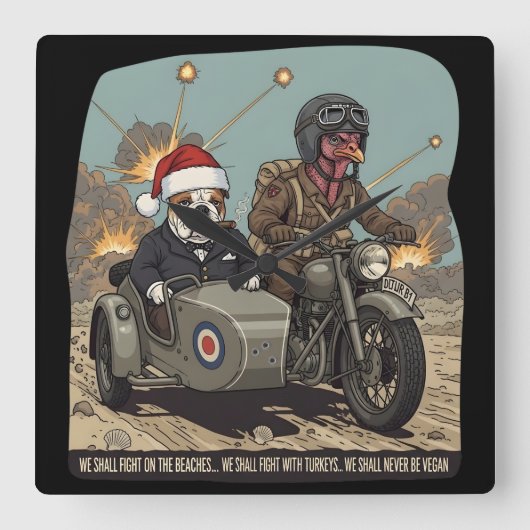 Funny British themed Christmas Vierkante Klok (Voorkant)