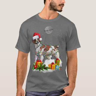 Funny Brittany Spaniel Dog Kerstmis kerstlamskerst T-shirt