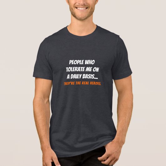 Funny Bro Sis Real Heroes Mensen die me toveren Tri-Blend Shirt (Voorkant)