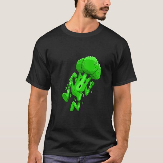 Funny Broccoli Cartoon T-shirt (Voorkant)