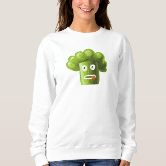 Funny Broccoli Crazy Plant Vegan Vegetarian Trui (Voorkant)