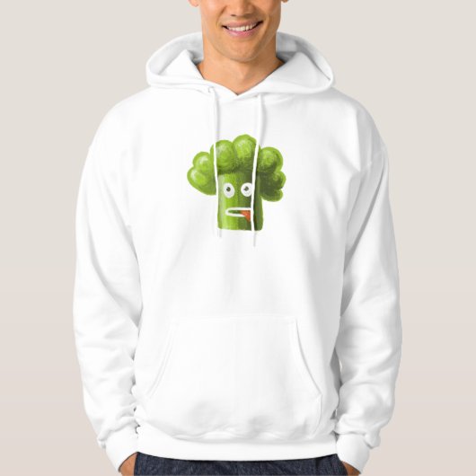 Funny Broccoli Crazy Vegan Vegetarian Hoodie (Voorkant)