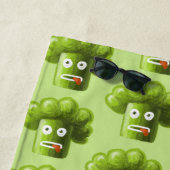 Funny Broccoli Green Vegan Vegetarian Strandlaken (In situ)