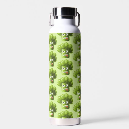 Funny Broccoli Pattern Green Vegan Vegetarian Waterfles (Voorkant)