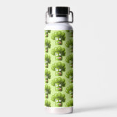 Funny Broccoli Pattern Green Vegan Vegetarian Waterfles (Achterkant)