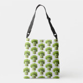 Funny Broccoli Pattern Vegan Vegetarian Crossbody Tas (Achterkant)