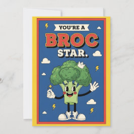 funny broccoli pun You’re a Broc Star food Bedankkaart