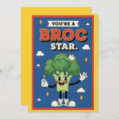 funny broccoli pun You’re a Broc Star food Bedankkaart (Voorkant / Achterkant)
