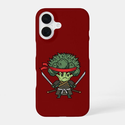 Funny Broccoli Samurai Warrior Japanese Art Illust iPhone 16 Hoesje (Achterkant)