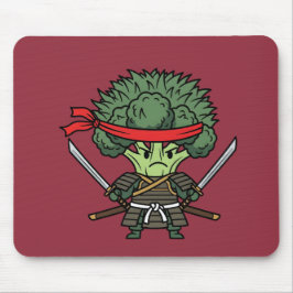 Funny Broccoli Samurai Warrior Japanese Art Illust Muismat