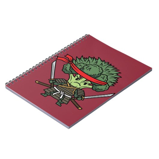 Funny Broccoli Samurai Warrior Japanese Art Illust Notitieboek (Linkerzijde)