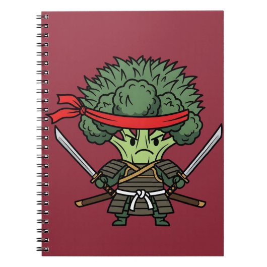 Funny Broccoli Samurai Warrior Japanese Art Illust Notitieboek (Voorkant)
