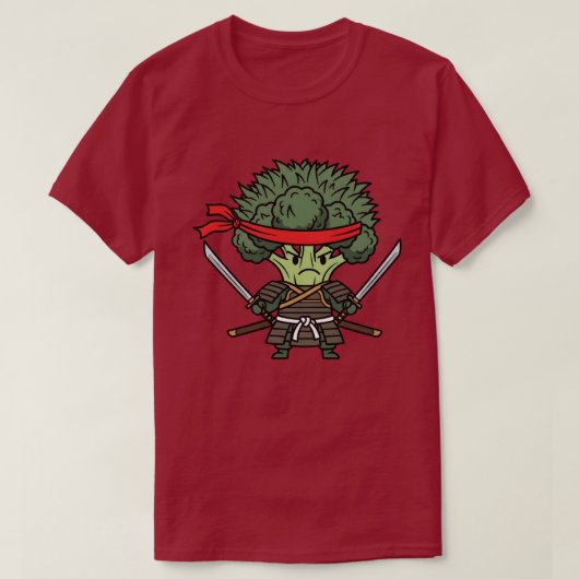 Funny Broccoli Samurai Warrior Japanese Art Illust T-shirt (Design voorkant)