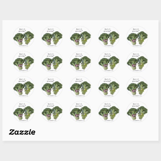 Funny Broccoli Talk Ronde Sticker (Vel)