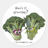 Funny Broccoli Talk Ronde Sticker (Voorkant)