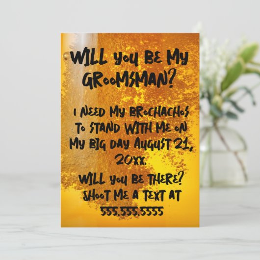 Funny Brochacho Beer Kaart (Staand voorkant)