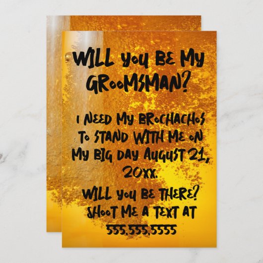 Funny Brochacho Beer Kaart (Voorkant / Achterkant)