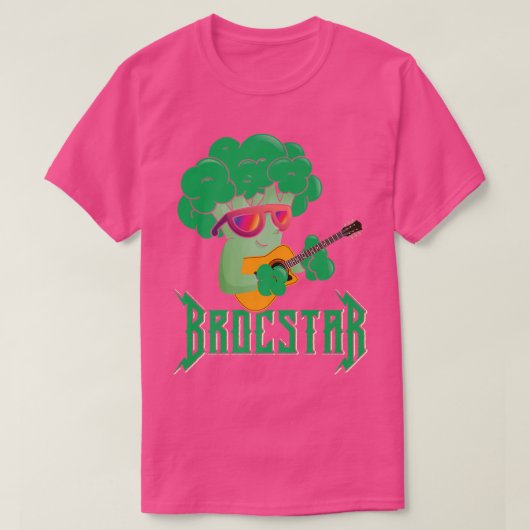 Funny Brocstar Guitar Broccoli T-shirt (Design voorkant)