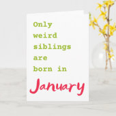 Funny broer zus verjaardagskaart kaart (Gele Bloem)