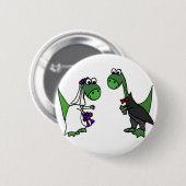 Funny Brontosaurus Wedding Art Ronde Button 5,7 Cm (Voorkant /achterkant)