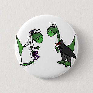 Funny Brontosaurus Wedding Art Ronde Button 5,7 Cm