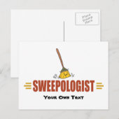 Funny Broom Sweeping Briefkaart (Voorkant / Achterkant)