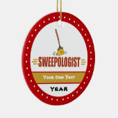 Funny Broom Sweeping Keramisch Ornament (Rechts)