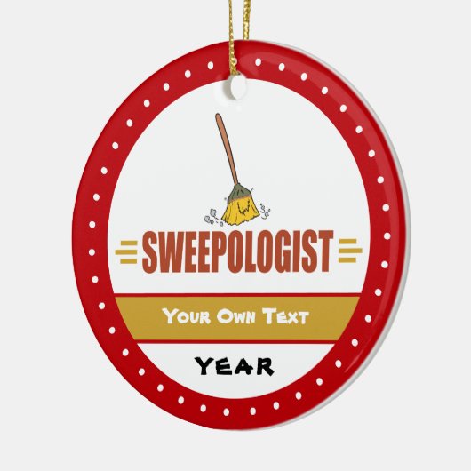 Funny Broom Sweeping Keramisch Ornament (Links)