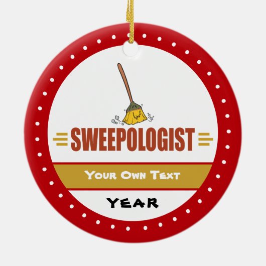 Funny Broom Sweeping Keramisch Ornament (Achterkant)