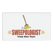 Funny Broom Sweeping Naambadge (Voorkant)