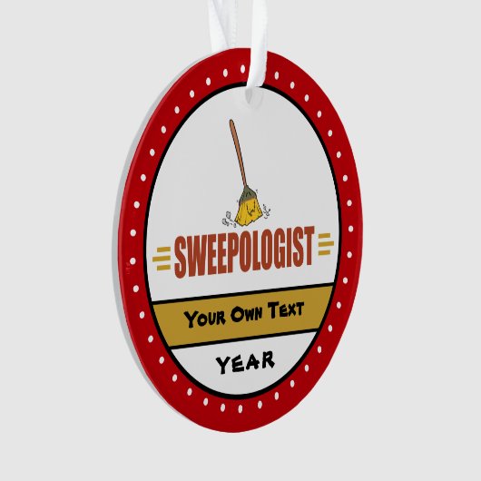 Funny Broom Sweeping Ornament (voorkant)