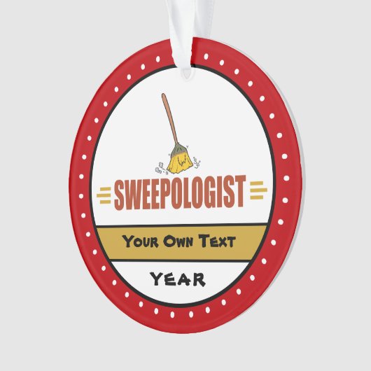 Funny Broom Sweeping Ornament (voorkant)
