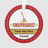 Funny Broom Sweeping Ornament (voorkant)