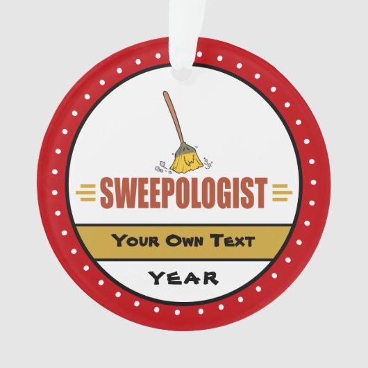 Funny Broom Sweeping Ornament (voorkant)