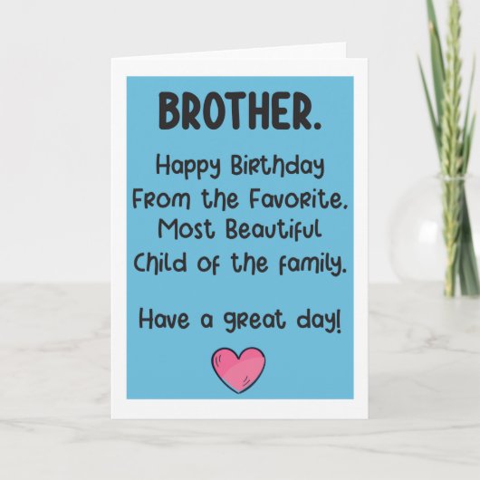 Funny Brother Birthday Card Kaart (Voorkant)