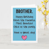 Funny Brother Birthday Card Kaart (Gele Bloem)