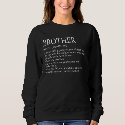 Funny Brother-definitie van zuster en broer Trui (Voorkant)