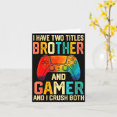 Funny Brother Gamer Graphic Tee Men Boys Teens Vid Kaart (Gele Bloem)