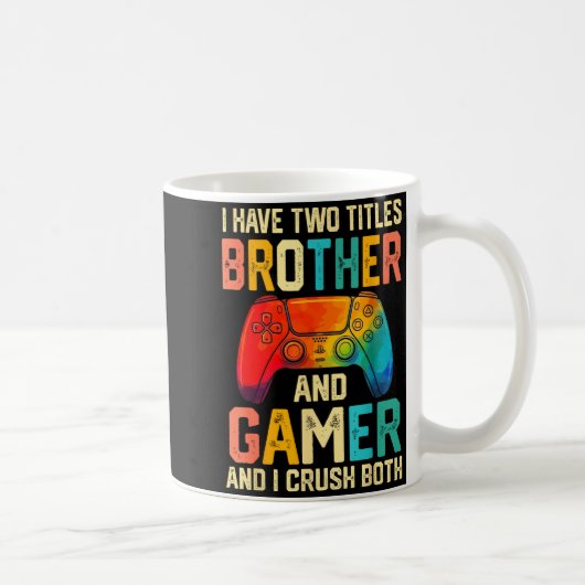 Funny Brother Gamer Graphic Tee Men Boys Teens Vid Koffiemok (Rechts)