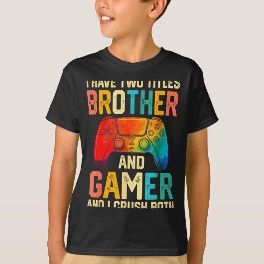 Funny Brother Gamer Graphic Tee Men Boys Teens Vid T-shirt (Voorkant)